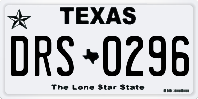 TX license plate DRS0296