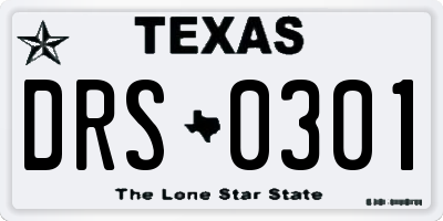 TX license plate DRS0301