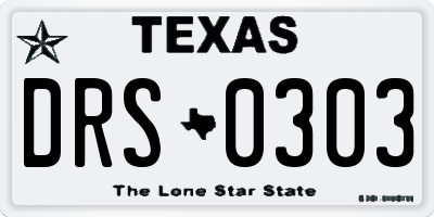 TX license plate DRS0303