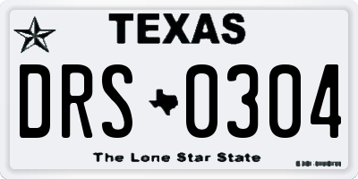 TX license plate DRS0304