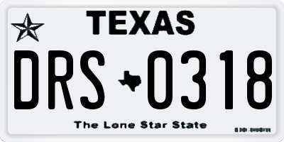 TX license plate DRS0318