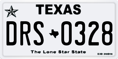 TX license plate DRS0328