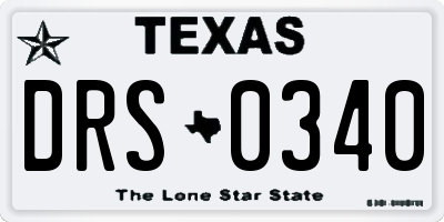 TX license plate DRS0340