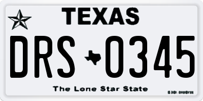 TX license plate DRS0345