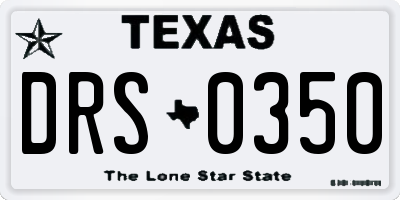 TX license plate DRS0350