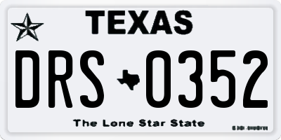 TX license plate DRS0352