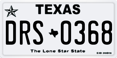 TX license plate DRS0368