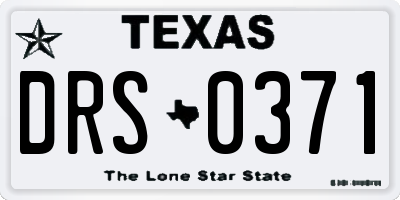 TX license plate DRS0371