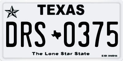 TX license plate DRS0375