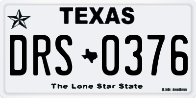 TX license plate DRS0376