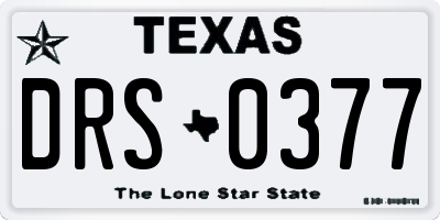 TX license plate DRS0377
