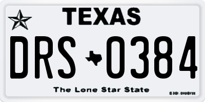 TX license plate DRS0384