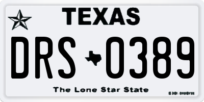 TX license plate DRS0389
