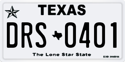 TX license plate DRS0401