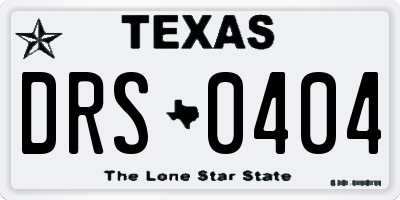 TX license plate DRS0404