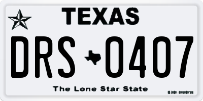 TX license plate DRS0407