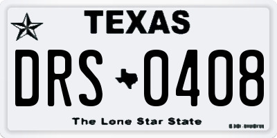 TX license plate DRS0408