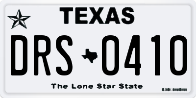TX license plate DRS0410