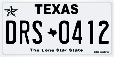 TX license plate DRS0412