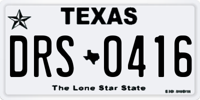 TX license plate DRS0416