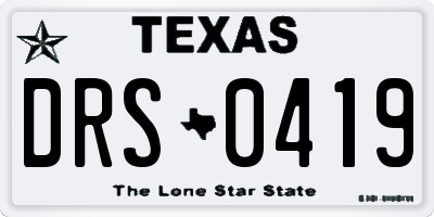 TX license plate DRS0419