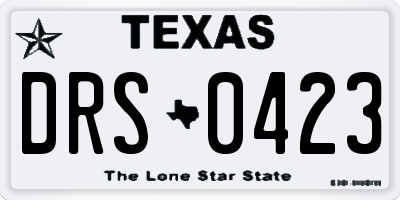 TX license plate DRS0423