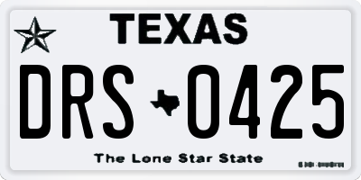 TX license plate DRS0425