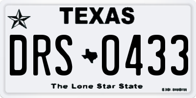 TX license plate DRS0433