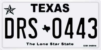 TX license plate DRS0443