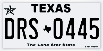 TX license plate DRS0445