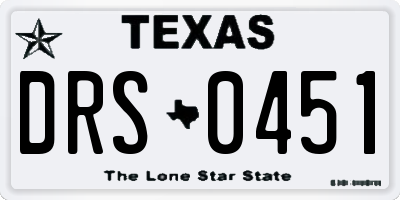 TX license plate DRS0451