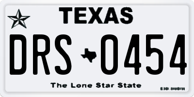 TX license plate DRS0454