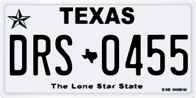 TX license plate DRS0455