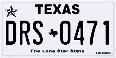 TX license plate DRS0471
