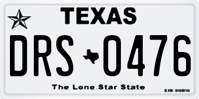 TX license plate DRS0476