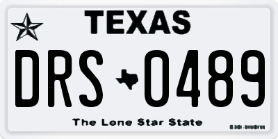TX license plate DRS0489