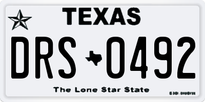 TX license plate DRS0492