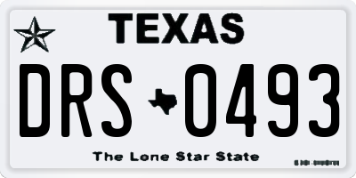 TX license plate DRS0493