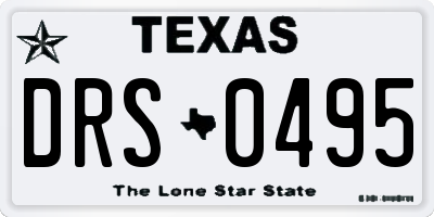 TX license plate DRS0495