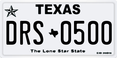 TX license plate DRS0500