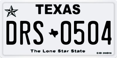 TX license plate DRS0504