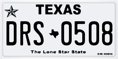 TX license plate DRS0508