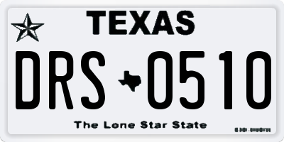 TX license plate DRS0510