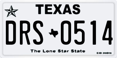 TX license plate DRS0514