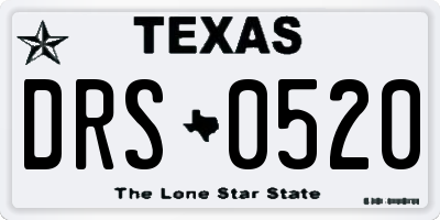 TX license plate DRS0520