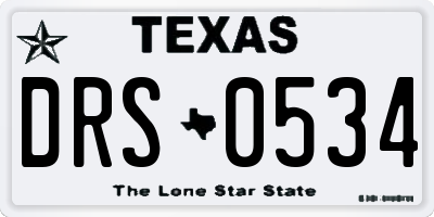 TX license plate DRS0534