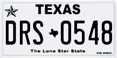 TX license plate DRS0548
