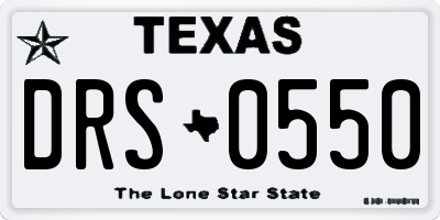 TX license plate DRS0550