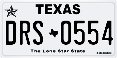 TX license plate DRS0554