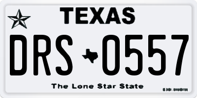TX license plate DRS0557